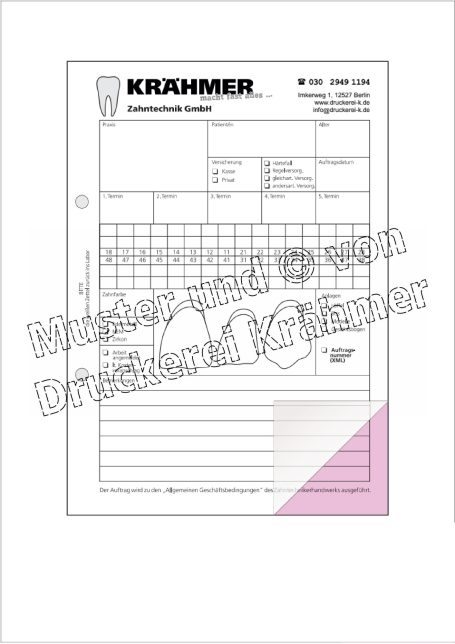 Dokument mit Formulardaten und Tabellen, beschriftet mit "Krähmer".